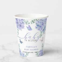 Vasos De Papel Cute Elegant Hydrangea Floral Garden Baby Shower
