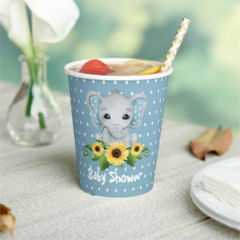 Vasos De Papel Cute Elephant Baby Shower