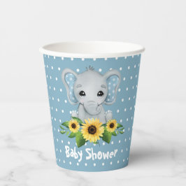 Vasos De Papel Cute Elephant Baby Shower