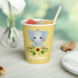 Vasos De Papel Cute Elephant Baby Shower