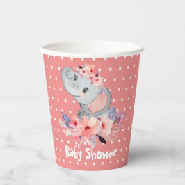 Vasos De Papel Cute Elephant Baby Shower