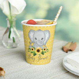 Vasos De Papel Cute Elephant Baby Shower