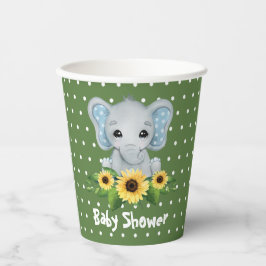 Vasos De Papel Cute Elephant Baby Shower