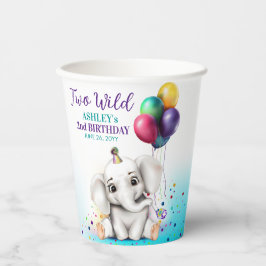 Vasos De Papel Cute Elephant Birthday Party