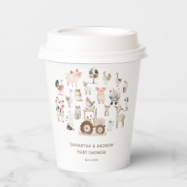 Vasos De Papel Cute Farm Animals Barnyard Baby Shower
