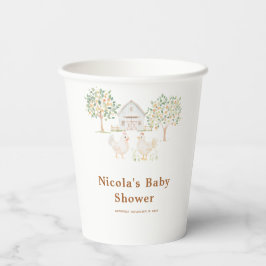 Vasos De Papel Cute Farm Barn Baby Shower