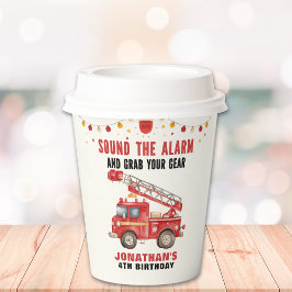 Vasos De Papel Cute Firefighter Birthday Boy 