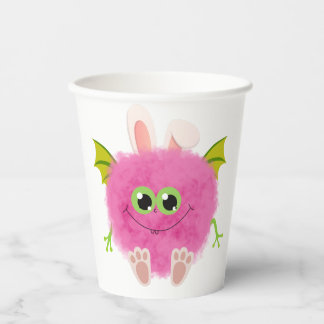 Vasos De Papel Cute fluffy rabbit monster