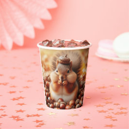 Vasos De Papel Cute Fluffy Squirrel