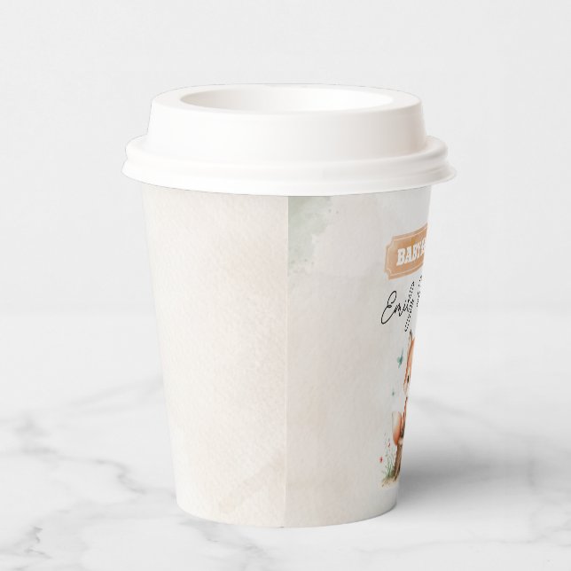 Vasos De Papel Cute fox baby shower  (Derecha)