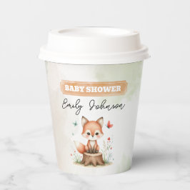 Vasos De Papel Cute fox baby shower 