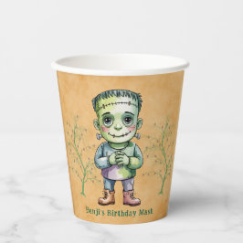 Vasos De Papel Cute Frankenstein Halloween Fiesta de cumpleaños