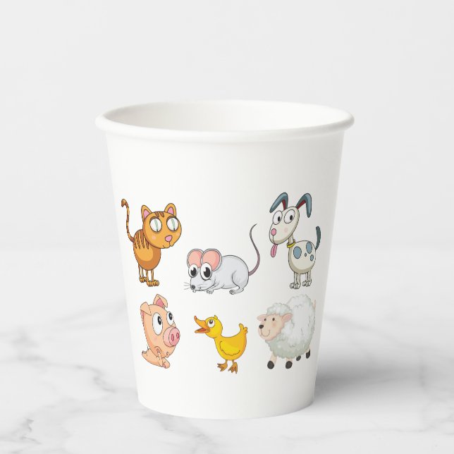 Vasos De Papel Cute Fun Farm Animals (Anverso)