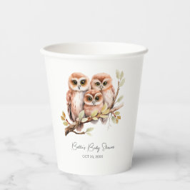 Vasos De Papel Cute Gender Neutral Owl Baby Shower