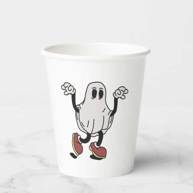Vasos De Papel Cute ghost enjoying (Anverso)