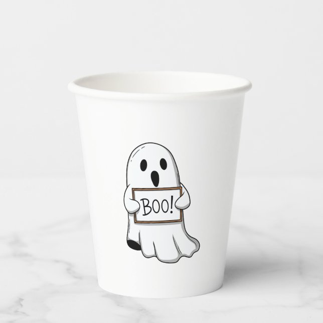 Vasos De Papel Cute Ghostly BOO Fun (Anverso)