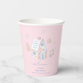 Vasos De Papel Cute Girl Gingerbread Village Baby Shower Welcome