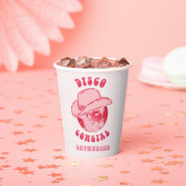 Vasos De Papel Cute Girly Pink Disco Cowgirl Nombre