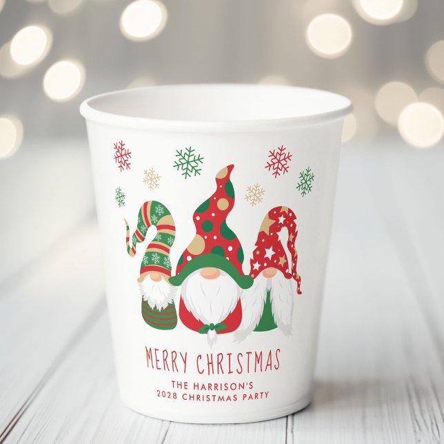 Vasos De Papel Cute Gnomes Merry Christmas Fiesta (Subido por el creador)