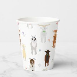 Vasos De Papel Cute Goats Farm Animals