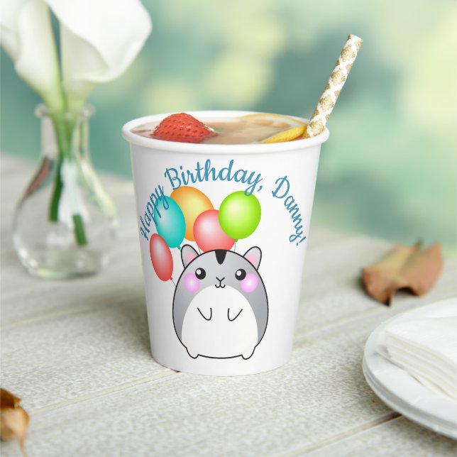 Vasos De Papel Cute Gray Kawaii Hamster Paper cup (in situ)