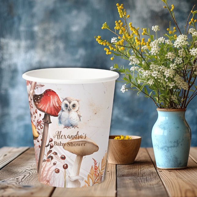 Vasos De Papel Cute Greenery Forest Animals Woodland Baby Shower (Subido por el creador)