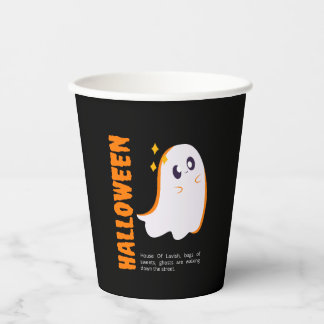 Vasos De Papel Cute Halloween Ghost Paper Cup - Black Spooky