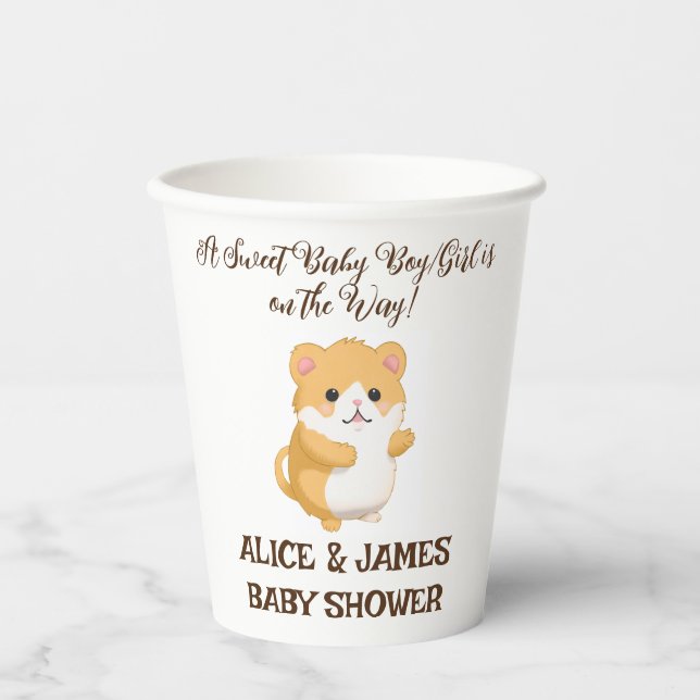 Vasos De Papel Cute Hamster Baby Shower (Anverso)