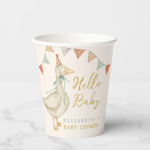 Vasos De Papel Cute Hello Baby Duck Baby Shower