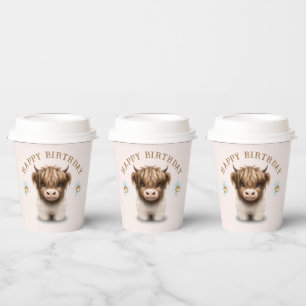 Vasos De Papel Cute Highlands Escocia Cow