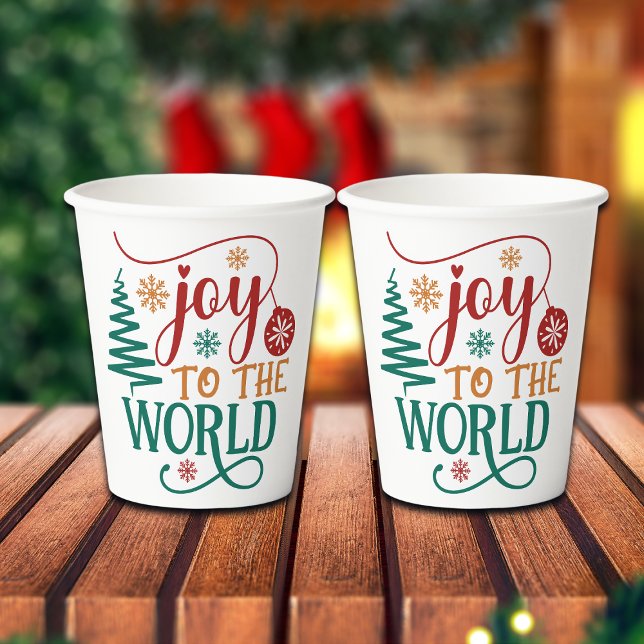 Vasos De Papel Cute 'Joy to the World' Christmas (Subido por el creador)