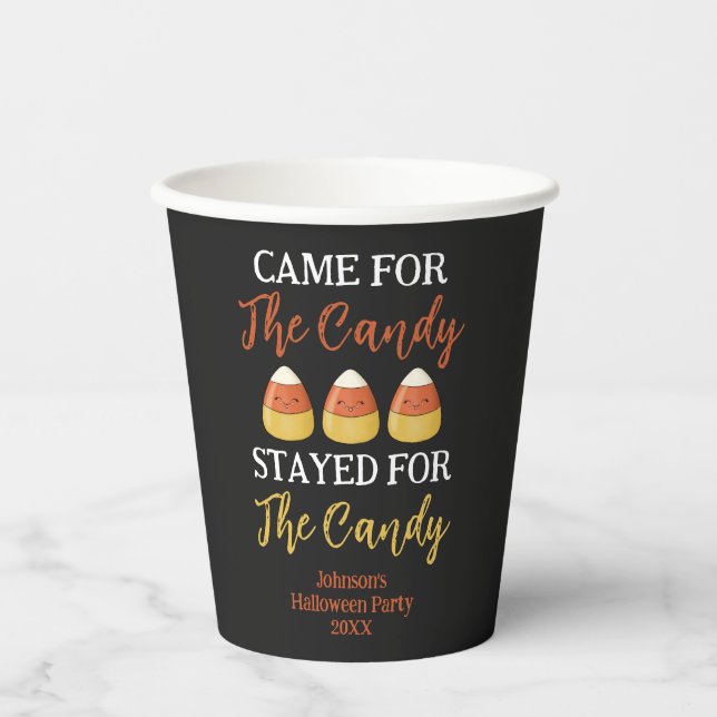 Vasos De Papel Cute Kawaii Candy Corn Halloween Fiesta de disfrac (Anverso)