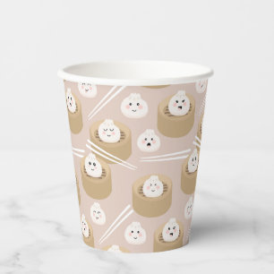 Vasos De Papel Cute Kawaii Dumplings Steamer Chopsticks