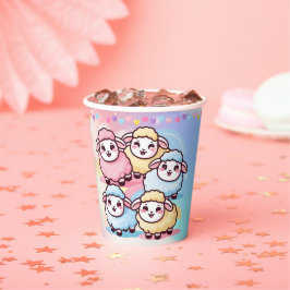 Vasos De Papel Cute Kawaii Little Lamb Baby Shower