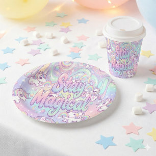 Vasos De Papel Cute Kawaii Unicornio Arcoíris Pastel Mágico