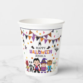 Vasos De Papel Cute Kids Halloween Fiesta de disfraces