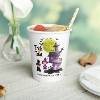 Vasos De Papel Cute Kids Halloween Fiesta de disfraces