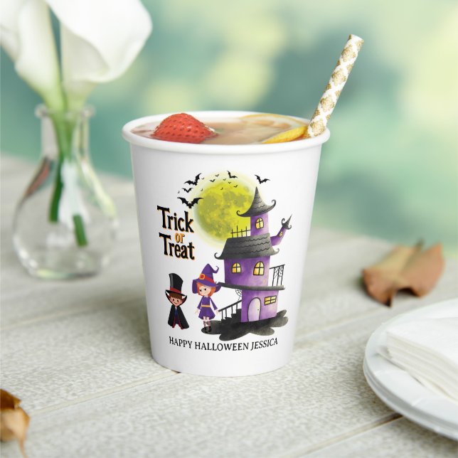 Vasos De Papel Cute Kids Halloween Fiesta de disfraces (in situ)