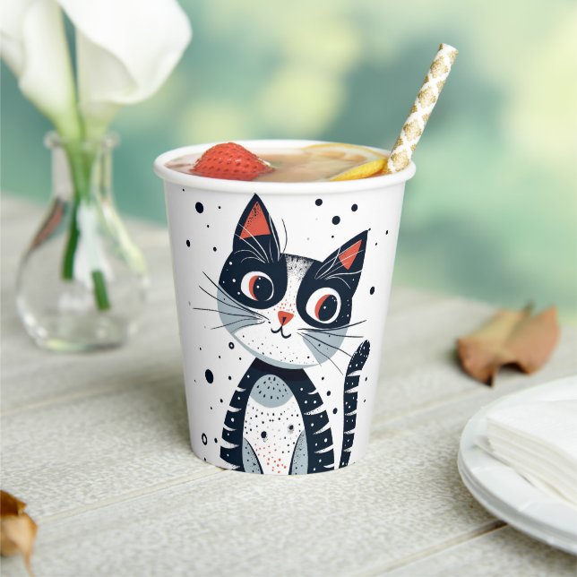 Vasos De Papel Cute Kitty Cat Baby Shower (in situ)