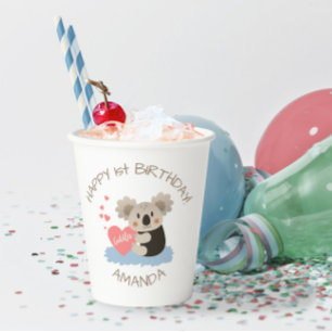 Vasos De Papel Cute Koala Cudlls de cumpleaños ID386