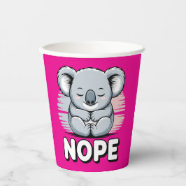 Vasos De Papel Cute Koala Durmiendo "No" Divertido Dibujo Animado