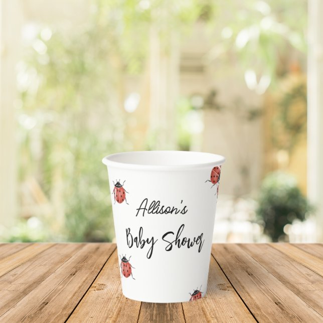 Vasos De Papel Cute Ladybug Baby Shower (Subido por el creador)