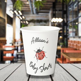 Vasos De Papel Cute Ladybug Baby Shower