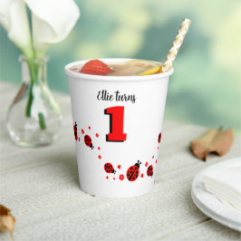 Vasos De Papel Cute Ladybugs con Corazón