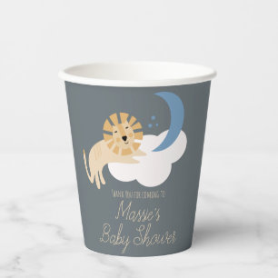Vasos De Papel Cute León Luna Nube Baby Shower Agradecimiento 