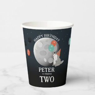 Vasos De Papel Cute manada de lobos bosque luna aullando cumpleañ