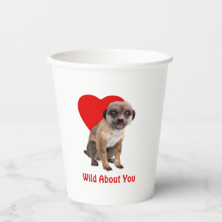 Vasos De Papel Cute Meercat San Valentín Corazón Loco Por Ti