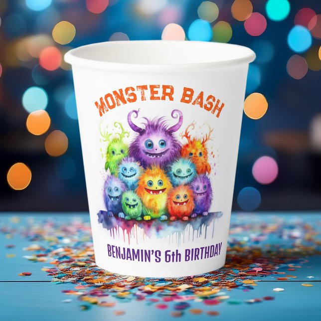 Vasos De Papel Cute Monsters Kids Fiesta de cumpleaños Cups de pa (Subido por el creador)