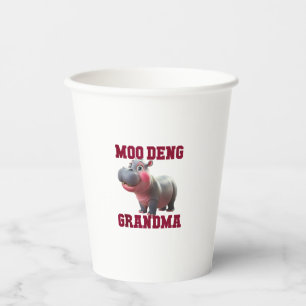 Vasos De Papel Cute MOO DENG GRANDMA Bebé Hippo Granny TeachCu