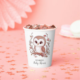 Vasos De Papel Cute Mystical Owl Baby Shower